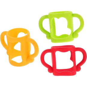 3Pcs Silicone Bottle Handles Soft Portable Handles for Feeding Bottles Compatible with Narrow Neck Bottles