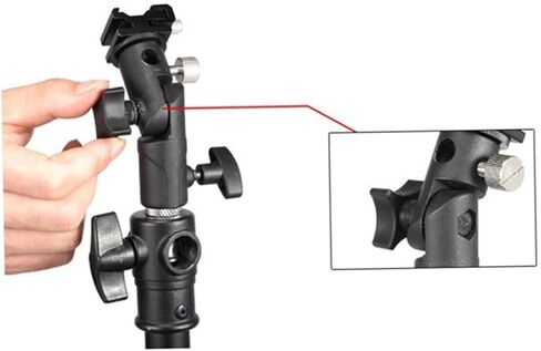 2PCS Metal Flash Lamp Lamper Bracket Bracket Bracket with Umbrella Mount للكاميرات DSLR وأضواء LED متوافقة مع جبل الأحذية القياسي in Saudi Arabia