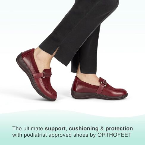 Orthofeet Women's Orthopedic Leather Chelsea Loafer in Saudi Arabia