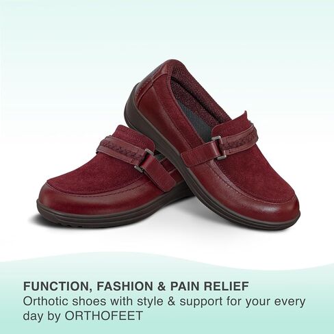Orthofeet Women's Orthopedic Leather Chelsea Loafer in Saudi Arabia