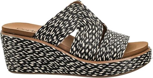 Corkys Footwear Women's Golden Hour Wedge Sandals with 2.5-Inch Heel - Comfort-Enhancing EVA Insoles, All-day wear, and Stylish Raffia Straps With Cutouts in Saudi Arabia