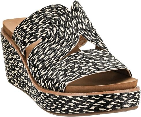 Corkys Footwear Women's Golden Hour Wedge Sandals with 2.5-Inch Heel - Comfort-Enhancing EVA Insoles, All-day wear, and Stylish Raffia Straps With Cutouts in Saudi Arabia