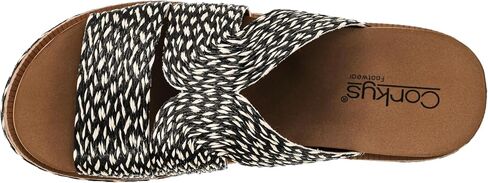 Corkys Footwear Women's Golden Hour Wedge Sandals with 2.5-Inch Heel - Comfort-Enhancing EVA Insoles, All-day wear, and Stylish Raffia Straps With Cutouts in Saudi Arabia