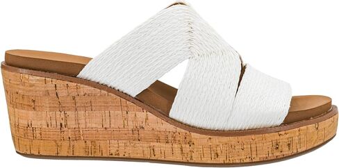 Corkys Footwear Women's Golden Hour Wedge Sandals with 2.5-Inch Heel - Comfort-Enhancing EVA Insoles, All-day wear, and Stylish Raffia Straps With Cutouts in Saudi Arabia