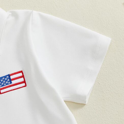 Toddler Baby Boy 4th of July Outfit Short Sleeve Shirt and Shorts Kids Infant Summer Clothes in Saudi Arabia