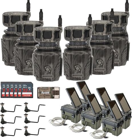 Stealth Cam Revolver 36MP 360-Degree Cellular Trail Camera with 1/4-Inch Threaded Mount Bundle with Trail Camera 12V Solar Auxiliary Power Pack, Camera Holder, Memory Card and Card Reader in Saudi Arabia