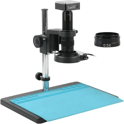 1080P 2K 48MP 4K HDMI USB VGA Industrial Zoom 180X 300X Video Microscope Camera 0.5X Lens for Precise PCB Watch Phone Soldering(48MP 2k 4K HDMI USB,500X) in Kuwait