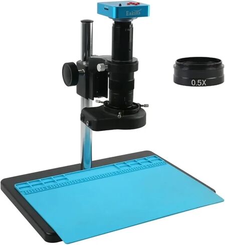 1080P 2K 48MP 4K HDMI USB VGA Industrial Zoom 180X 300X Video Microscope Camera 0.5X Lens for Precise PCB Watch Phone Soldering(48MP 2k 4K HDMI USB,500X) in Kuwait