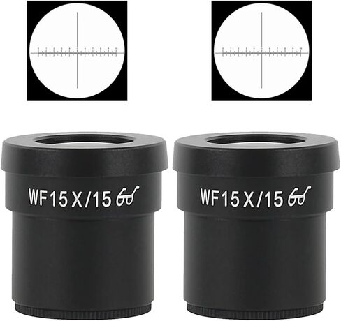زوج واحد WF10X WF15X WF20X WF25X WF30X EYEPIECE لمجهر المجهر الاستريو واسع 20 مم 15 مم 10 مم 9 مم WF10X/20 نقطة العين العالية (WF10X-20) in Kuwait