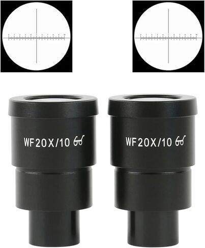 زوج واحد WF10X WF15X WF20X WF25X WF30X EYEPIECE لمجهر المجهر الاستريو واسع 20 مم 15 مم 10 مم 9 مم WF10X/20 نقطة العين العالية (WF10X-20) in Kuwait