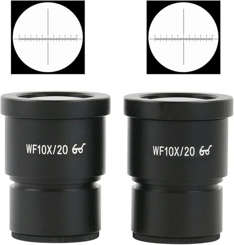زوج واحد WF10X WF15X WF20X WF25X WF30X EYEPIECE لمجهر المجهر الاستريو واسع 20 مم 15 مم 10 مم 9 مم WF10X/20 نقطة العين العالية (WF10X-20) in Kuwait