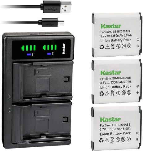بطارية KASTAR 1 Pack و LTD2 USB Charger Presentive لـ Samsung EB-BC200 ، EB-BC200ABE ، EB-BC200ABK ، EB-BC200ABUGUS ، GH43-04604A ، Samsung GEAR 360 ، SM-C200 ، SM-C200NZWAXAC ، SM-C200NZWAXAR (US) in Kuwait