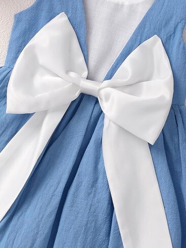 Baby Girl Dress Toddler Girl Clothes Halter Backless Big Bow Sleeveless Solid Color Summer Dresses in Kuwait