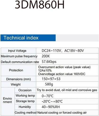 3phase Stepper Motor Driver 3DM860 8.3A 110VDC 57mm Engine Controller for Screw Machine Drill Machine in Saudi Arabia