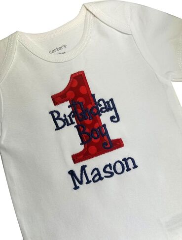 Funny Girl Designs Embroidered First Birthday Year 1 Bodysuit for Baby Boys with Your Custom Name in Saudi Arabia