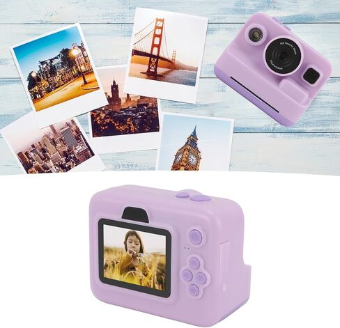 ZJchao Digital Instant Print Camera High Resolution 1080P Video Camera Portable MP3 Player for Travel 2000mAh Battery 5 Game Modes (Purple) in Saudi Arabia