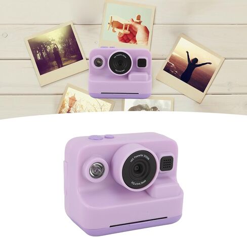 ZJchao Digital Instant Print Camera High Resolution 1080P Video Camera Portable MP3 Player for Travel 2000mAh Battery 5 Game Modes (Purple) in Saudi Arabia