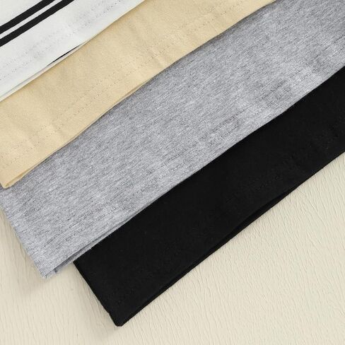 Boys' 4-Pack Short Sleeve Solid/Striped Crew Neck T-Shirts Top Tee Toddler Baby Boy Summer Clothes in Saudi Arabia