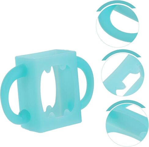Kisangel 1pc سيليكون زجاجة سيليكون مقبض مقبض على نطاق واسع تصميم الفم سهل التنظيف يمنع التسرب للشرب المستقل in Kuwait