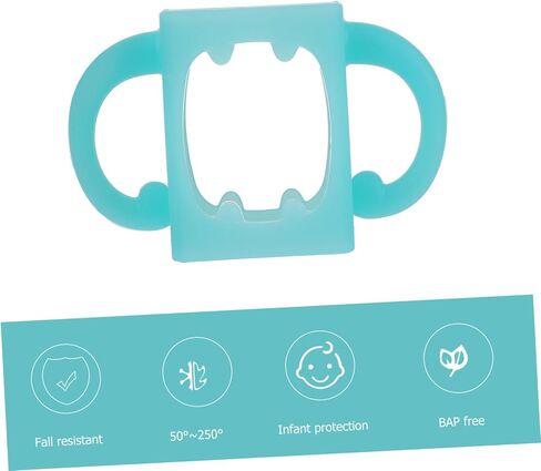Kisangel 1pc سيليكون زجاجة سيليكون مقبض مقبض على نطاق واسع تصميم الفم سهل التنظيف يمنع التسرب للشرب المستقل in Kuwait