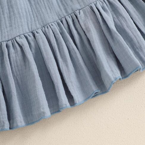4th of July Toddler Baby Girl Outfit Sleeveless Tie Smocked Halter Dress Sundress Kids A-Line Dress Patriotic Clothes in Saudi Arabia