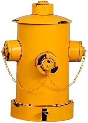Trash can Stainless Steel Trash can Trash can Community School Shopping mall Street Recycling bin Trash Trash can Carton fire Hydrant Trash can (Color: Yellow)-Red in Saudi Arabia
