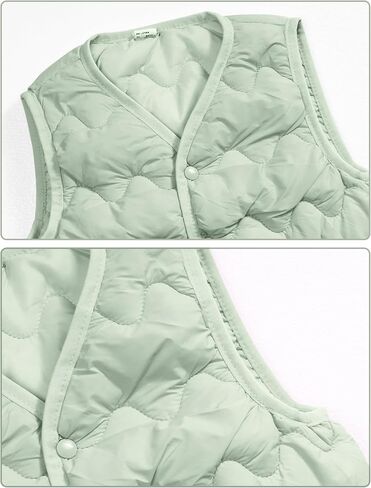 Happy Cherry Girls Puffer Vest Kids Water Resistant Jacket Sleeveless V-neck Windproof Thin Lightweight Outerwear Gilet in Saudi Arabia