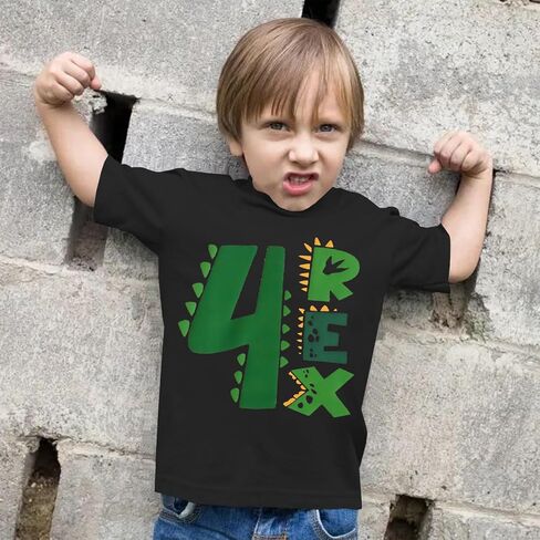 Dinosaur Birthday Shirt Toddler Boys 2nd 3rd 4th T-Rex Birthday T-Shirts Outfit Funny Dino Party Gifts Tee Tops in Saudi Arabia