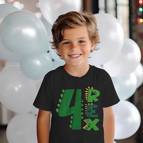Dinosaur Birthday Shirt Toddler Boys 2nd 3rd 4th T-Rex Birthday T-Shirts Outfit Funny Dino Party Gifts Tee Tops in Saudi Arabia