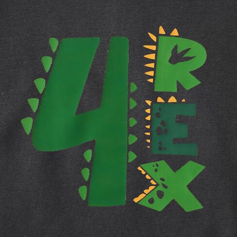 Dinosaur Birthday Shirt Toddler Boys 2nd 3rd 4th T-Rex Birthday T-Shirts Outfit Funny Dino Party Gifts Tee Tops in Saudi Arabia