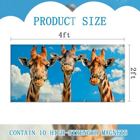 Fluorescent Light Covers for Ceiling Lights -Magnetic Cloud Cover for Fluorescent Or LED Fixture 2ft x 4ft Classroom,Home,Office Decoration Filters Overhead Lighting-Three giraffes in Saudi Arabia