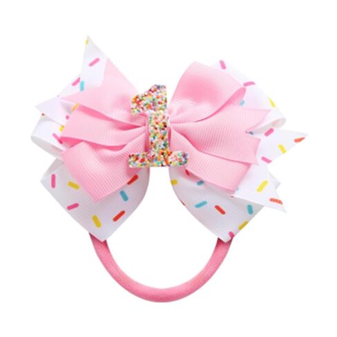 2 Pack 4th Birthday Hair Bow for Girls, Pink Hair Clips Hair Accessories for Girls 1 2 3 4 5 6 Years Birthday Confetti Ice Cream Party Supplies Decorations in Kuwait