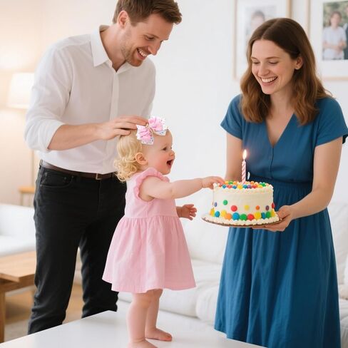 2 Pack 4th Birthday Hair Bow for Girls, Pink Hair Clips Hair Accessories for Girls 1 2 3 4 5 6 Years Birthday Confetti Ice Cream Party Supplies Decorations in Kuwait