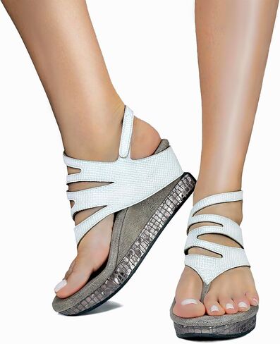 Modzori Grace 1 Women's Reversible Mid-wedge Sandals with Adjustable Ankle Strap in Saudi Arabia