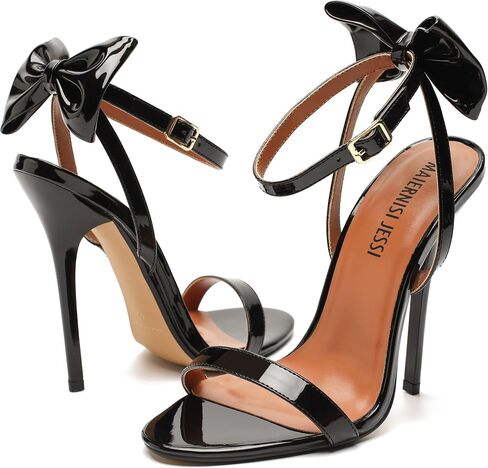 MAIERNISI JESSI Unisex Men's Women's Bow Strappy Sandals Heels, Stilletos High Heeled Ankle Strap Slingback Sandals in Saudi Arabia