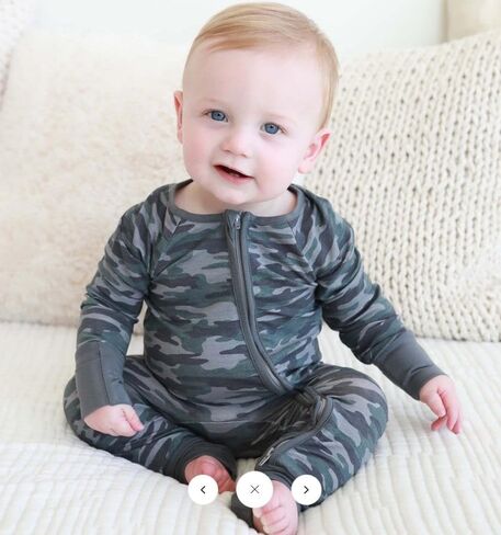 Newborn Baby Boy Clothes Long Sleeve Crewneck Camouflage Footies Camo Romper Zipper Bodysuit Fall Winter Outfit in Saudi Arabia