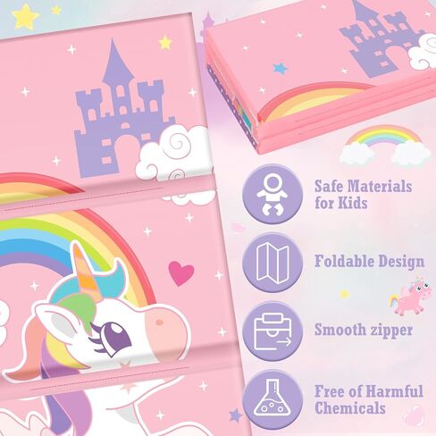 Shellwei فينيل قيلولة حصيرة للأطفال ما قبل المدرسة للرعاية النهارية 52 × 20 × 1 '' أطفال نائمين قابلة للطي على سجادة الراحة للطفل الفتيات الفتيات في الفصل الدراسي (القوس الوردي) in Kuwait