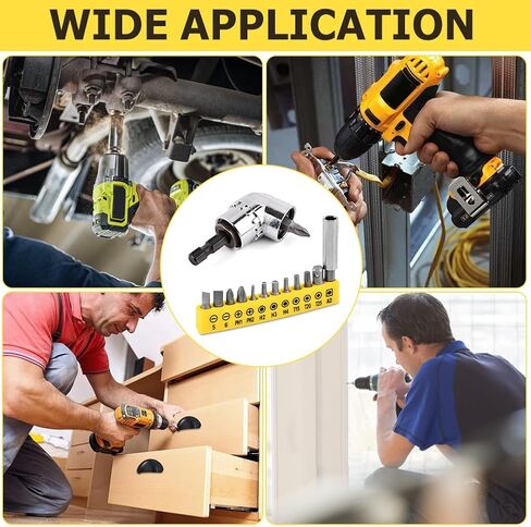 Right Angle Head Drill Driver Extension Bit, 105 Degree Drill Adapter, Quick Release Right Angle Adapter with Magnetizer High Torque Magnetic Bit (Color:Short) in Saudi Arabia