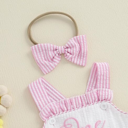 Baby Girls 1st Birthday Clothes One Year Old Embroidery Bubble Romper with Headband First Birthday Cake Smash Outfit in Saudi Arabia
