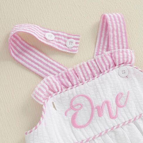 Baby Girls 1st Birthday Clothes One Year Old Embroidery Bubble Romper with Headband First Birthday Cake Smash Outfit in Saudi Arabia