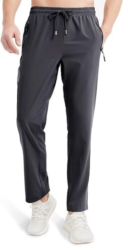 Boladeci Men's Hiking Pants Lightweight Quick Dry Stretch Elastic Waist with Drawstring Zip Pockets Jogging Fishing Pants in Kuwait