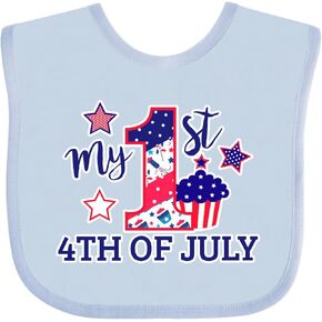 inktastic My 1st 4th Of July with Stars and Cupcake Baby Bib