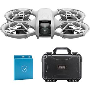 DJI Neo Palm Sized Lightweight Drone with Six Intelligent Shooting Modes, Care Refresh 1-Year Plan and Hard Case for DJI Neo Bundle (3 Items)