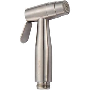 Handheld& Toilet Spray Shower Made of Stainless Steel with 1 2" Double Outlet Angle Valve Brushed Stainless Steel Metallic Wall Mounted