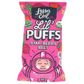 LESSEREVIL Organic Star Berry Beet Lil Puffs, 2.5 OZ