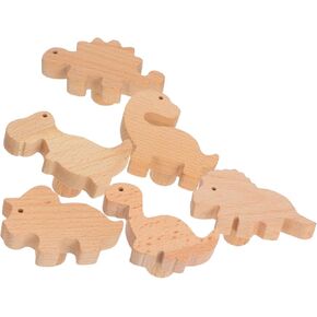 6 Set Black Wooden Dinosaur Cabinet Knobs Animal Drawer Pulls for Kids Dresser Cute Nursery Pulls with Screws