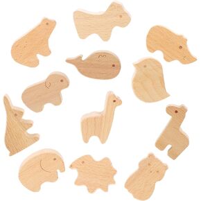 Mikikit Versatile Decorative Drawer Pulls 12pcs Wooden Animal Knobs Perfect for Kids Furniture Easy DIY Installation