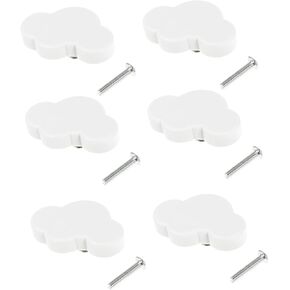 Housoutil Rubber Cloud Handle Set 6pcs Kitchen Dresser Drawer Handles Kids-Friendly Easy Install