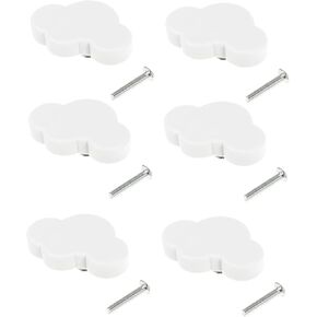 6pcs Cloud Shape Pulls for Boy Girl Bedroom Soft Cabinet Handles Easy Installation Screws for Wardrobes Cabinets and