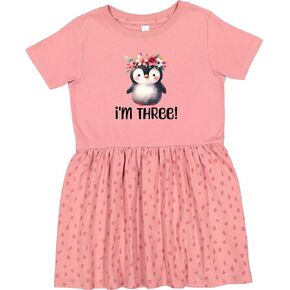 inktastic 3rd Birthday Penguin 3 Year Old Girl Toddler Dress